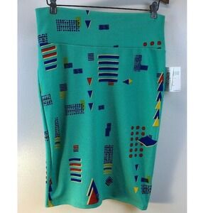 LuLaRoe Cassie Skirt Geometric Print Pencil Skirt Fitted Waistband Medium